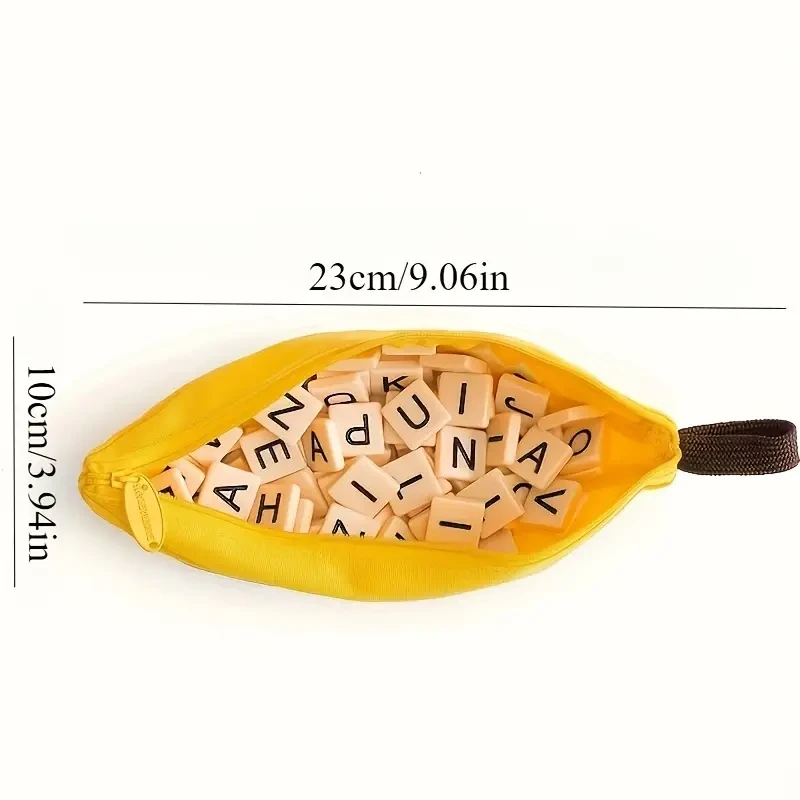 Juego de palabras Bananagrams (1 pieza): Juego de fichas de letras para toda la familia