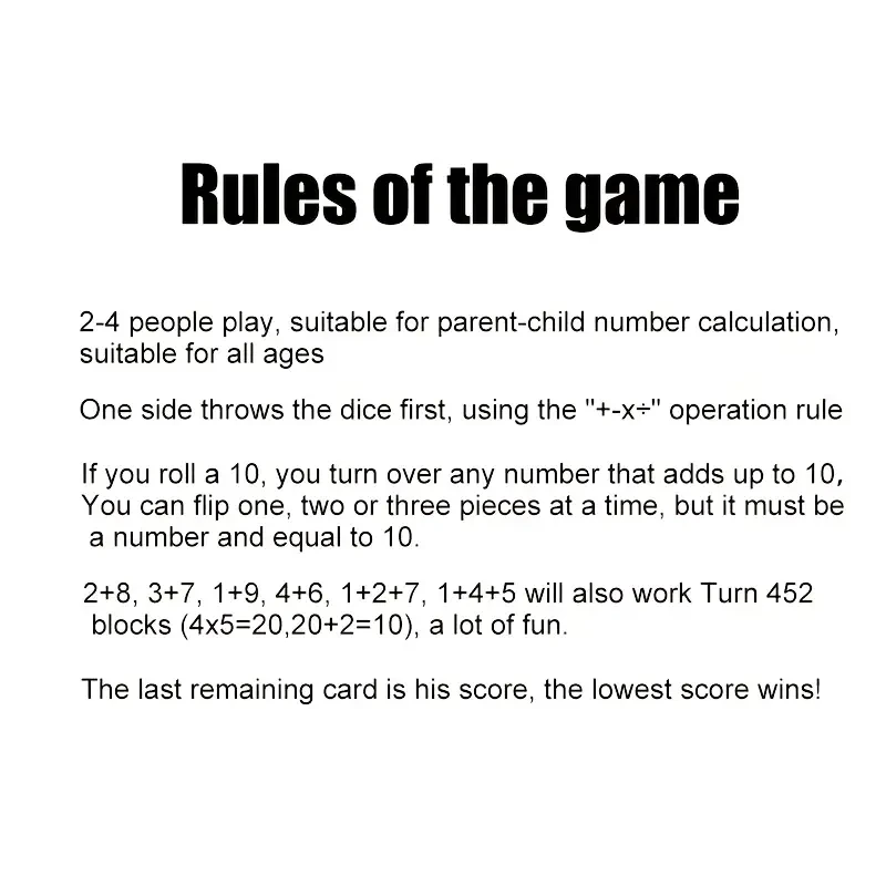 Juego de mesa Shut The Box para 6 jugadores con dados adicionales