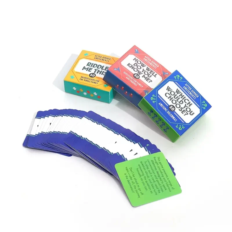 Juego completo de 3 piezas de juego de bebida interactivo para después de la cena