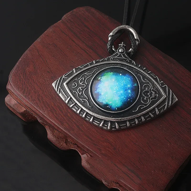 Collar colgante vintage con ojos de estrella azul