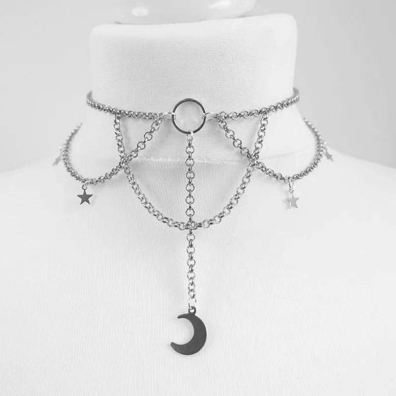 Colgante lindo de moda con forma de estrella y luna de Lady