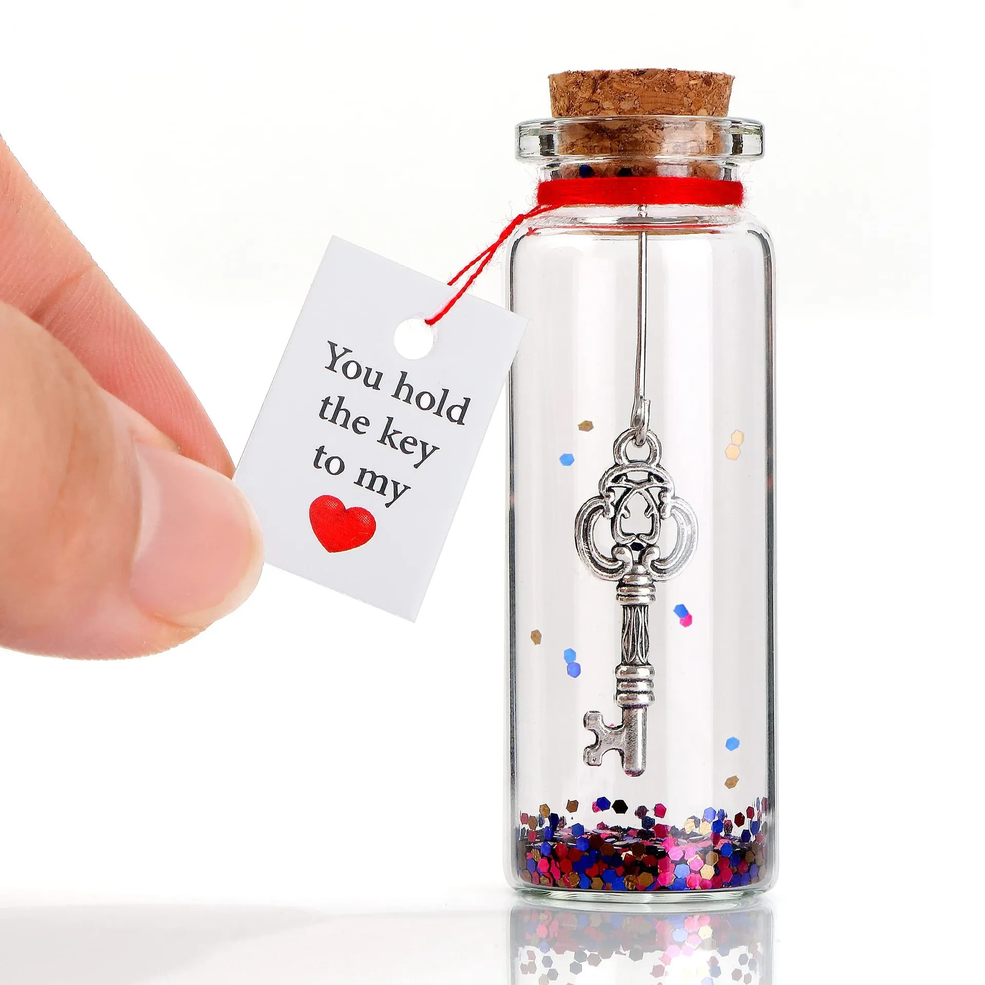 Colgante de amor con forma de botella de los deseos para San Valentín