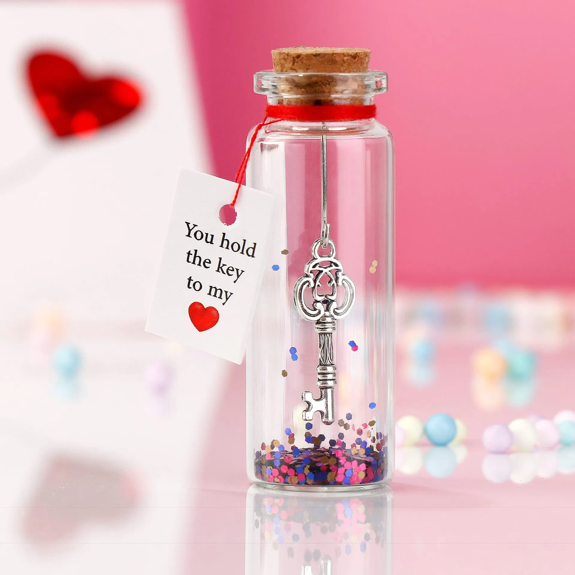 Colgante de amor con forma de botella de los deseos para San Valentín