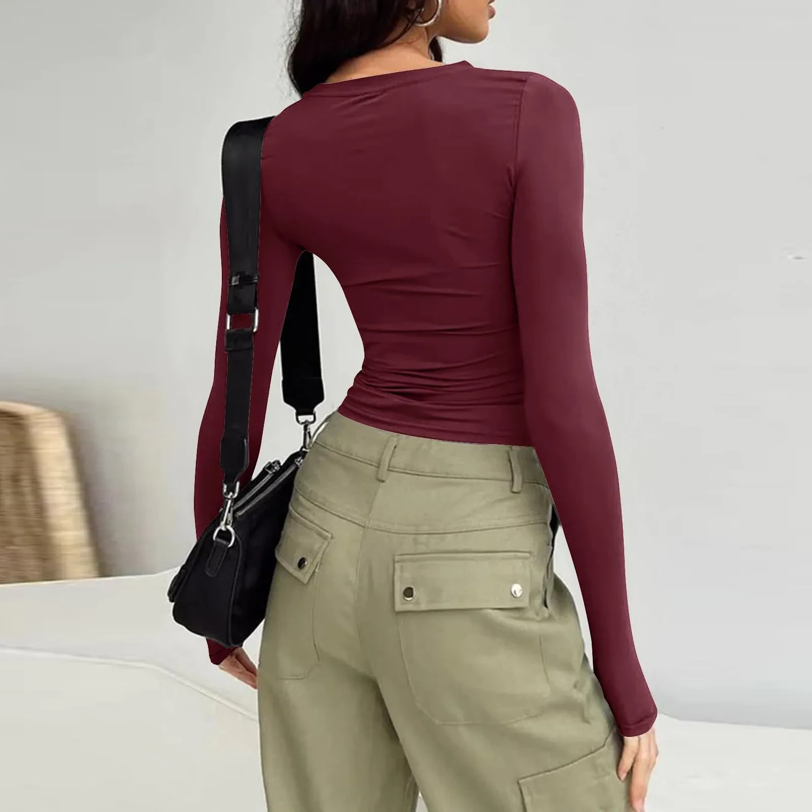Camisas casuales de manga larga para mujeres europeas y americanas