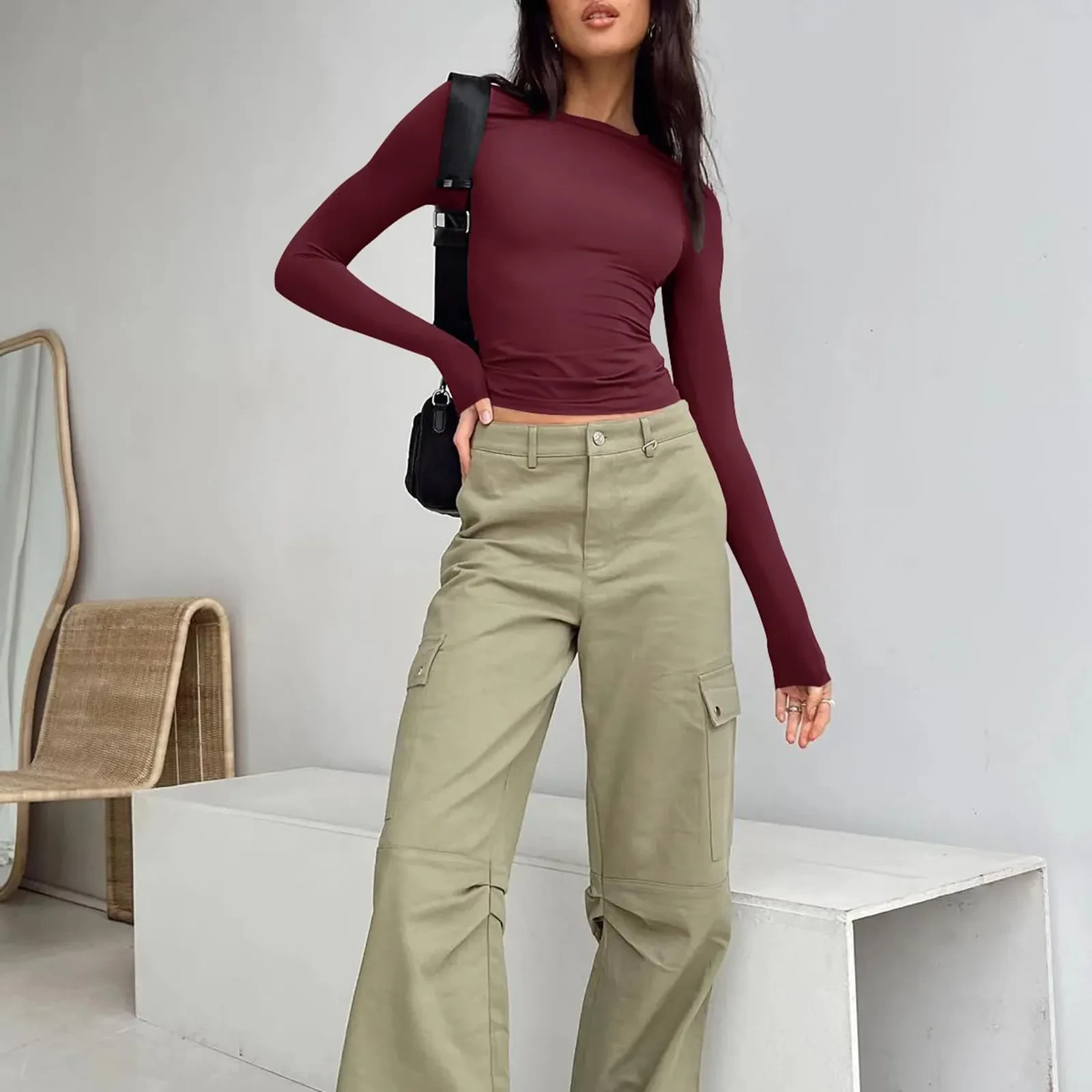 Camisas casuales de manga larga para mujeres europeas y americanas
