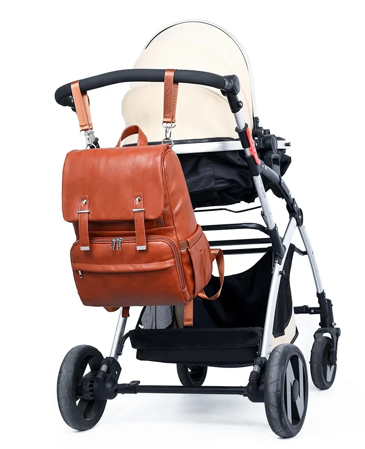 Bolso de mamá, mochila y bolso de papá de cuero sintético personalizado