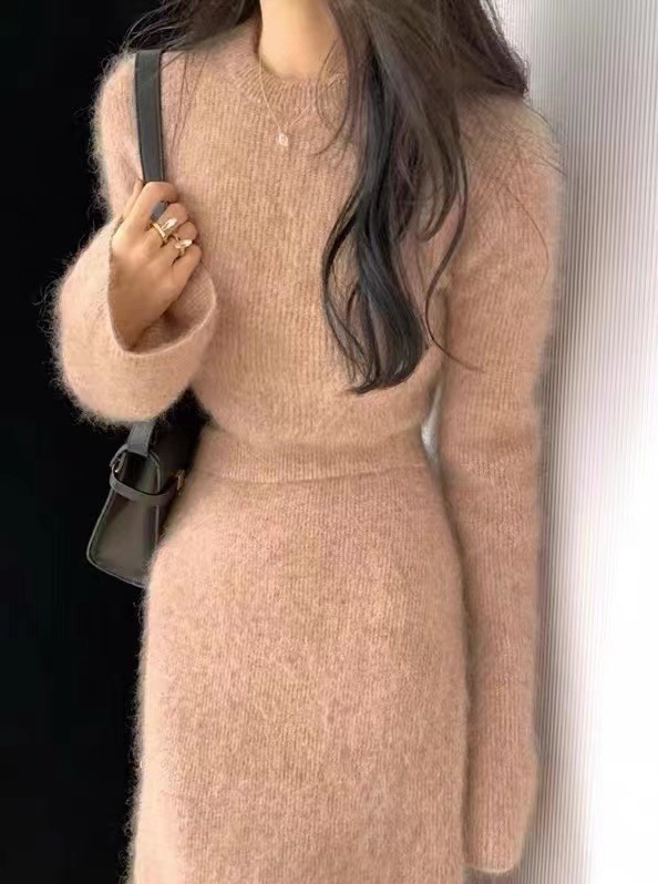Conjunto de dos piezas de abrigo de moda a juego interior para mujer