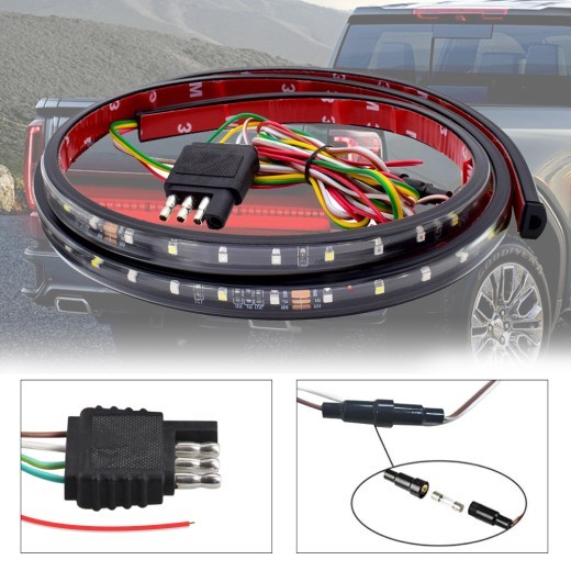 Tira de luces LED bicolor para intermitentes de camioneta, advertencia de conducción, serpentina Happy Horse para coche