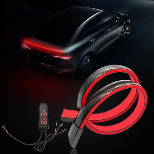 Tira de luces LED universales para alerón de maletero de coche, luz de freno, luz de giro y trasera
