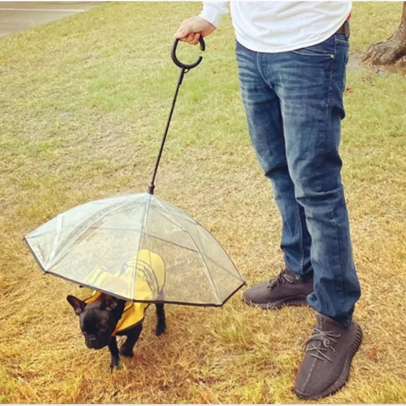 Paraguas transparente ajustable tipo C para mascotas, muy popular