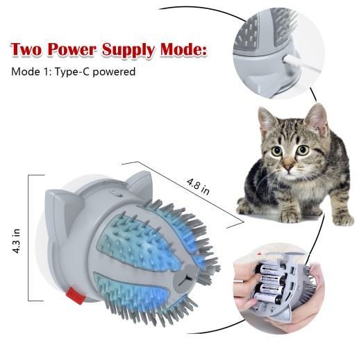 Cepillo eléctrico para gatos con luz LED, juguete masajeador, productos para mascotas