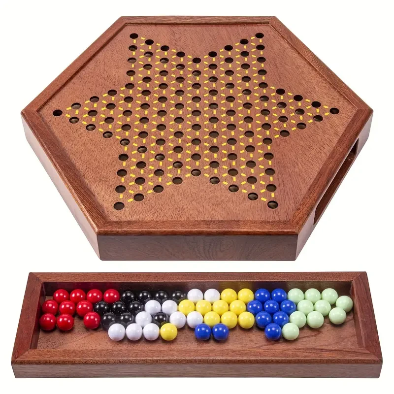 1 juego de damas chinas de madera de lujo