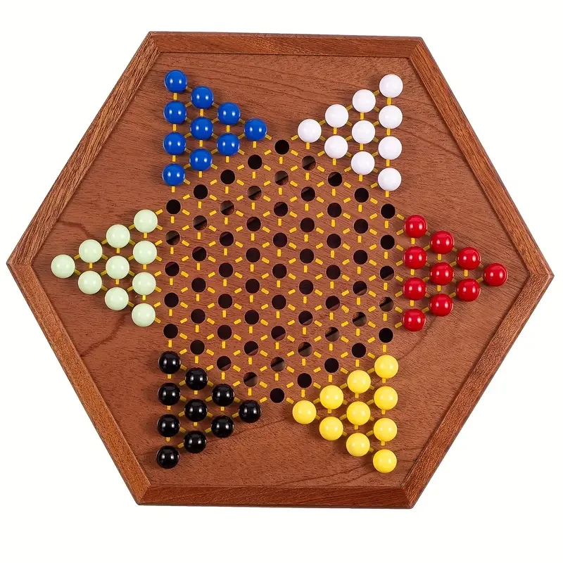 1 juego de damas chinas de madera de lujo