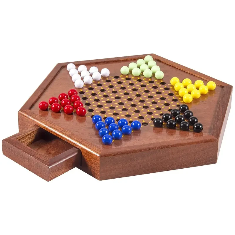 1 juego de damas chinas de madera de lujo