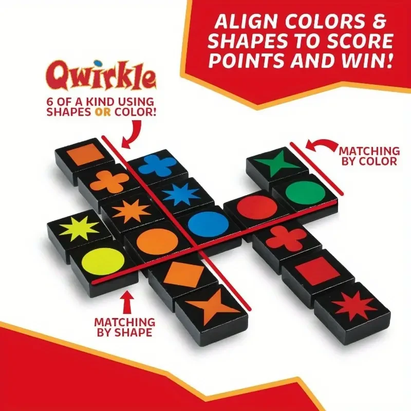 Entretenimiento en casa | Juego de mesa Qwirkle para 2-4 jugadores