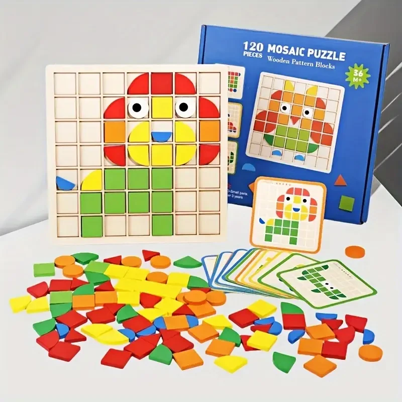 Juego de rompecabezas de mosaico 3D de 120 piezas - Juguetes de madera