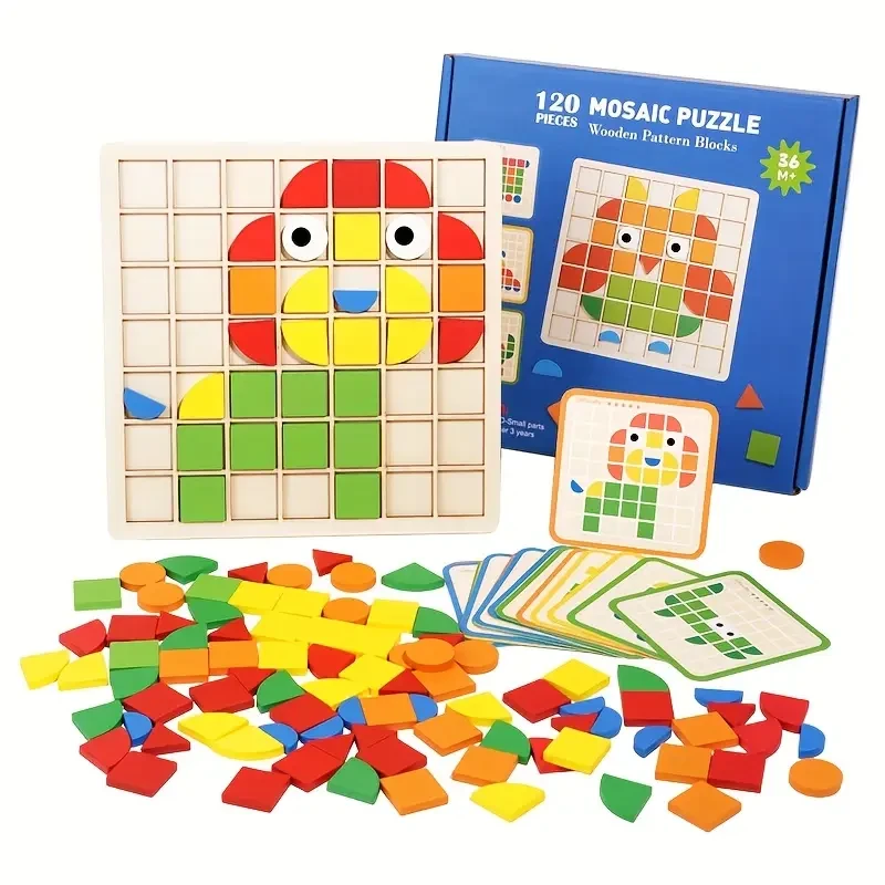 Juego de rompecabezas de mosaico 3D de 120 piezas - Juguetes de madera