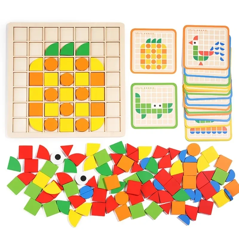 Juego de rompecabezas de mosaico 3D de 120 piezas - Juguetes de madera