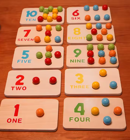 Juguetes de madera Montessori para niños, entrenamiento cerebral, cuentas, palillos, rompecabezas educativo temprano, juego de matemáticas de mesa, L1