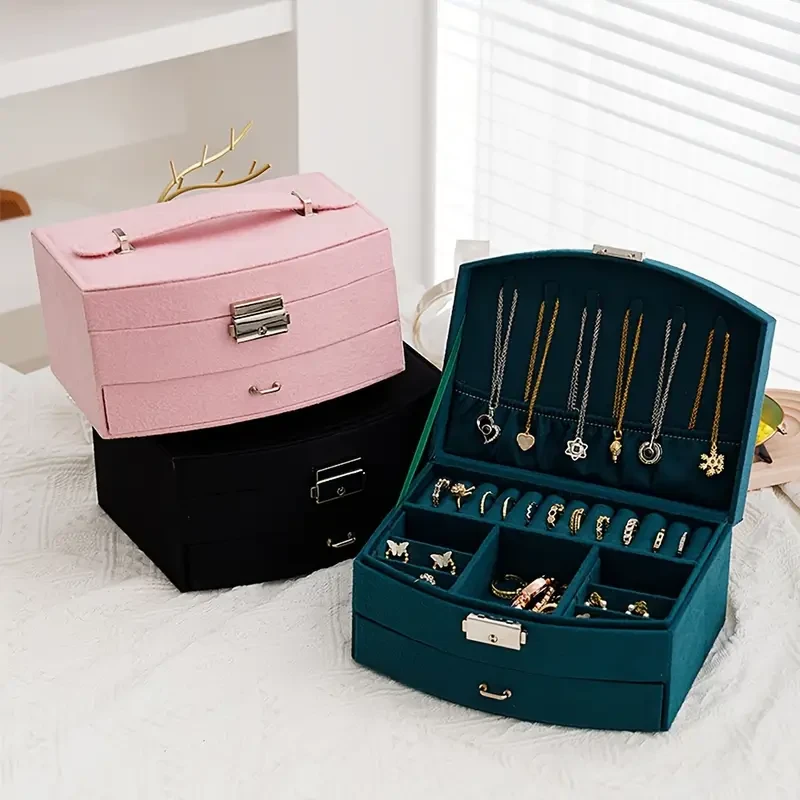 Joyero de inspiración vintage con cerradura y llave