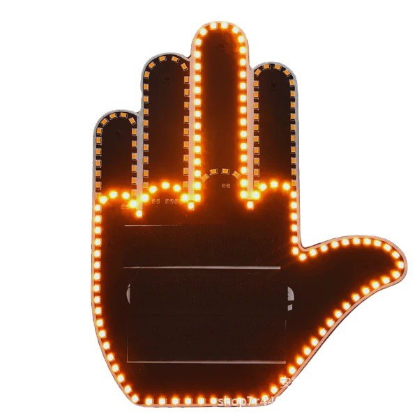 Nueva y divertida luz LED gestual iluminada para el dedo del coche con control remoto, señales de furia al volante, lámpara de mano con luz gestual para el dedo medio