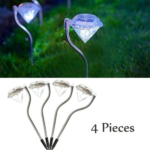Luz LED nocturna colorida con diseño de diamante para paisaje