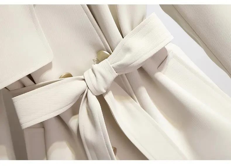 Gabardina de longitud media con cintura ajustada, nueva tendencia de primavera y otoño