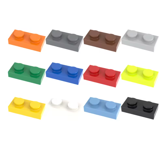 [Funbrick] 50 piezas Placa 1x2 3023 Compatible con Bloques de Construcción de Marcas Famosas Juguetes de Bloques de Construcción Clásicos MOC DIY