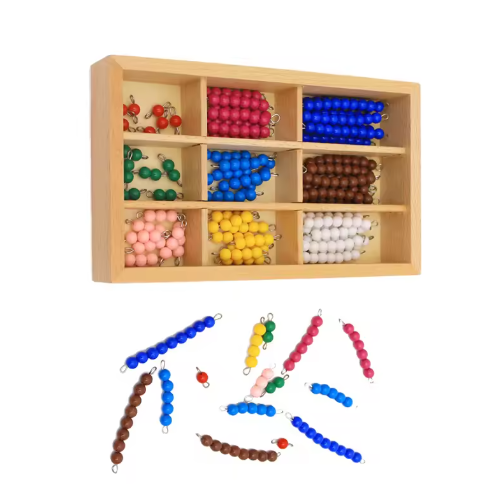 Juguetes para niños, materiales Montessori, juguete educativo de madera, tablero de ajedrez colorido, cuentas, juguetes de matemáticas, educación preescolar para la primera infancia.