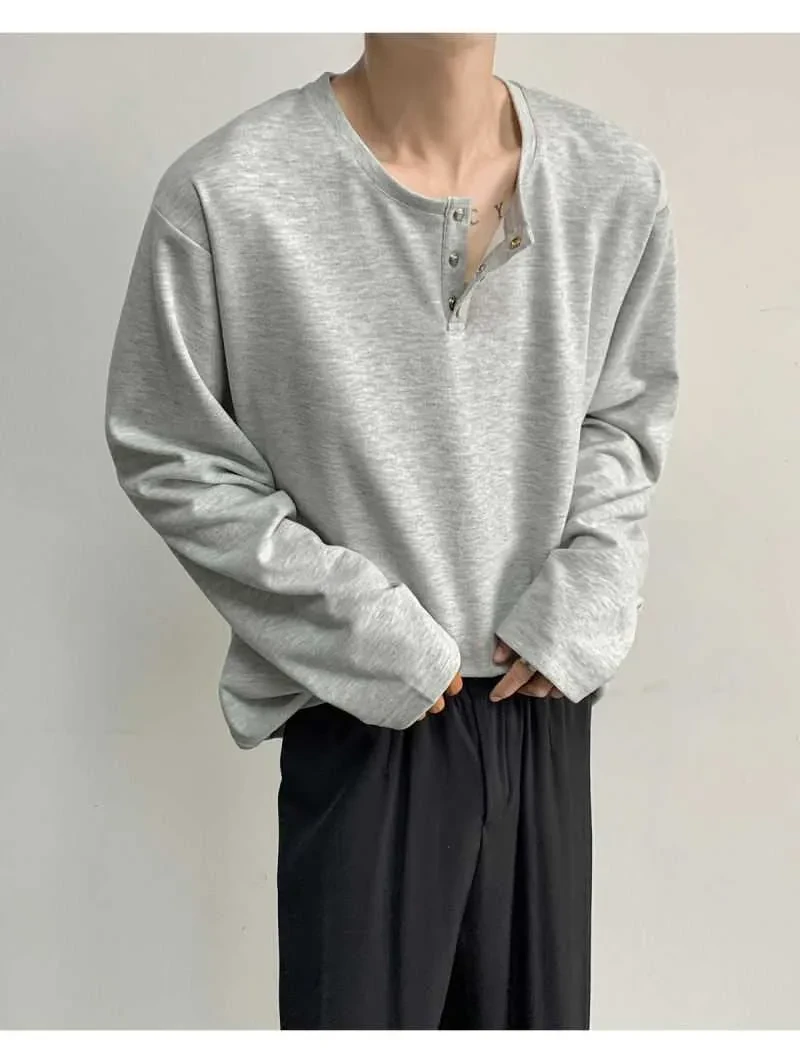 Camiseta de manga larga de marca de moda estadounidense para hombre, primavera y otoño