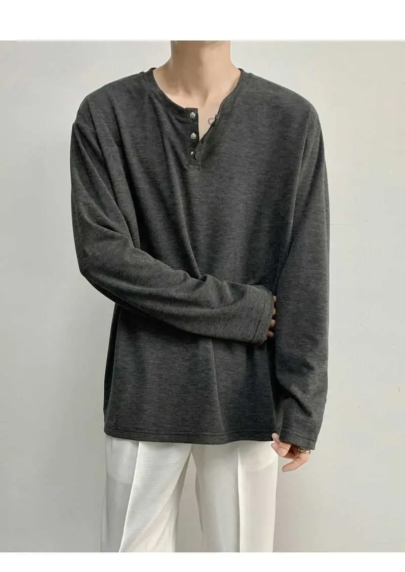 Camiseta de manga larga de marca de moda estadounidense para hombre, primavera y otoño