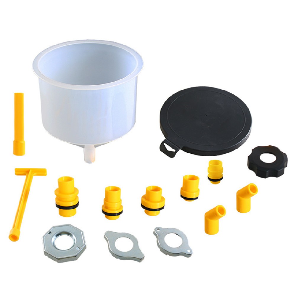 Juego de 15 embudos de plástico para refrigerante y anticongelante