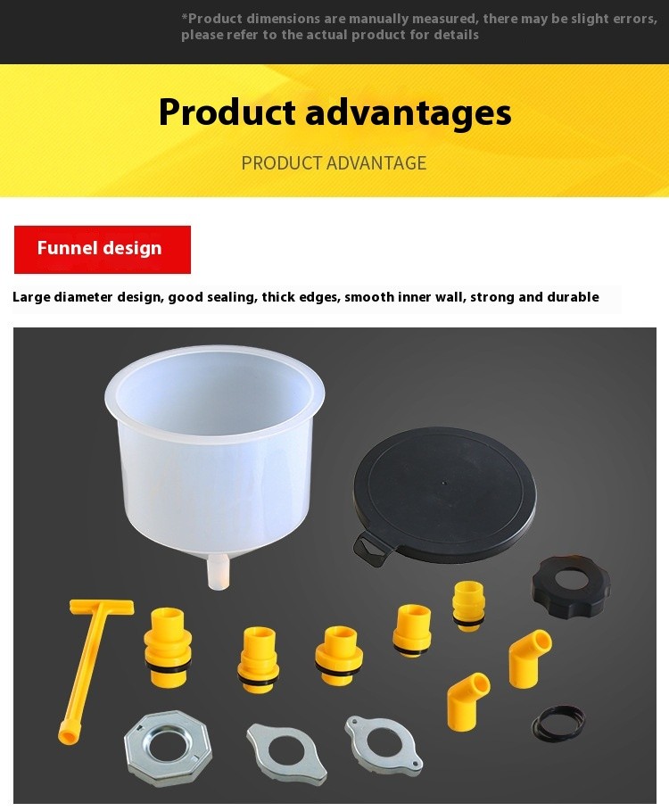Juego de 15 embudos de plástico para refrigerante y anticongelante