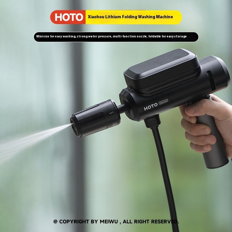 Lavadora de coches eléctrica plegable doméstica con pistola de agua de alta presión de litio inalámbrica