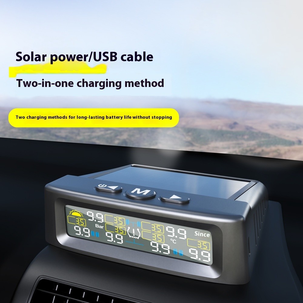 Monitoreo de presión de neumáticos T12 para seis ruedas, sistema TPMS solar externo para RV y camión integrado