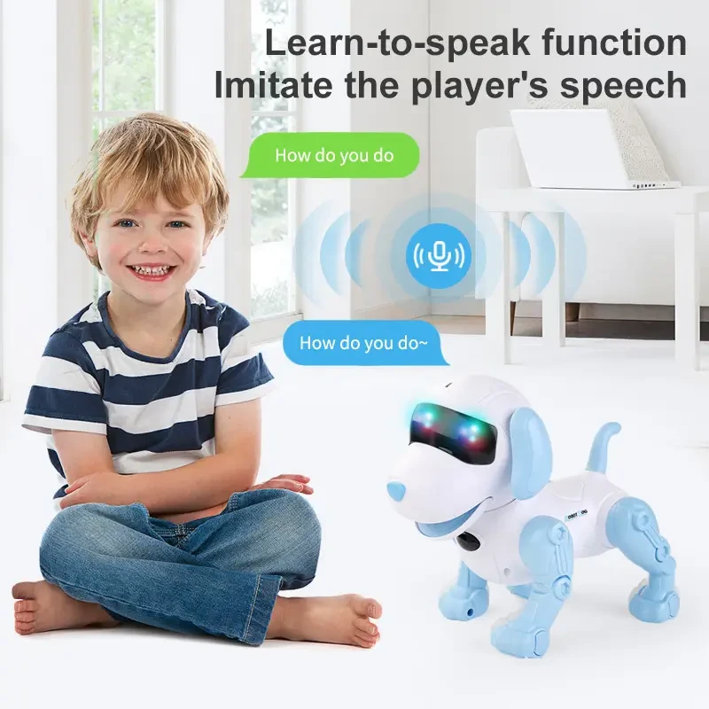 Perro robot interactivo con ojos LED y voz