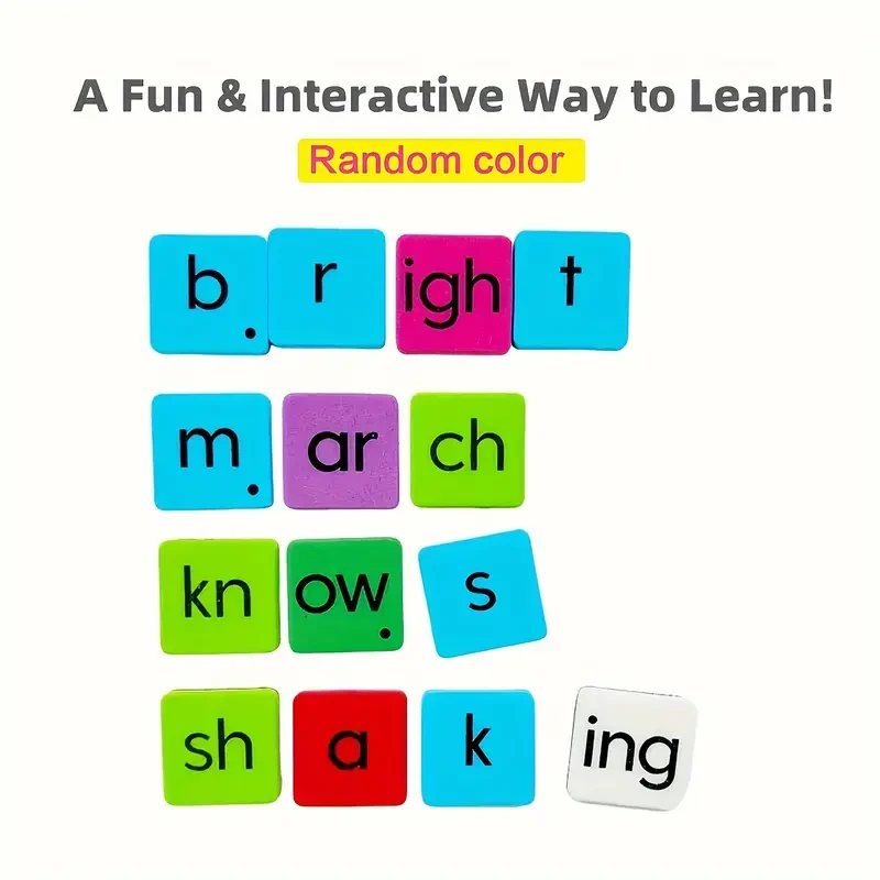 Juego de 100 letras y palabras magnéticas educativas