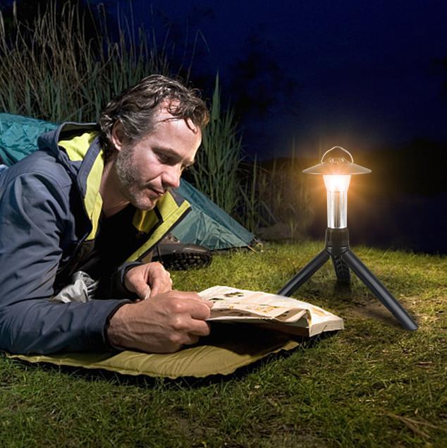 Luz LED para acampar al aire libre con faro