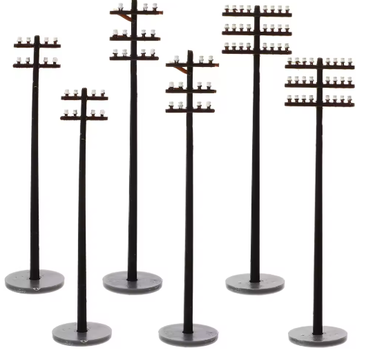 6 postes telefónicos en miniatura, escala 1/87 1/100, maquetas de trenes, mesa de arena, accesorios de construcción