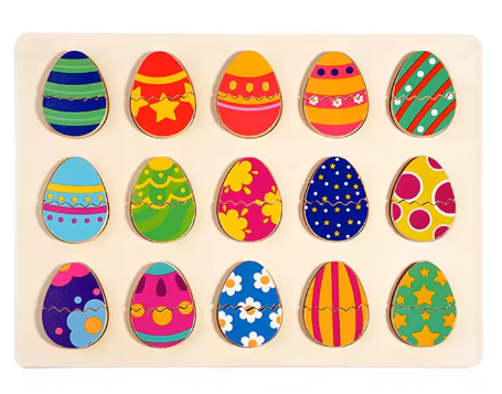 Rompecabezas de madera para emparejar huevos, juego de combinación de huevos de colores para educación temprana, cognición de colores y coordinación ojo-mano.