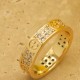 Anillo clásico dorado con incrustaciones de circonita para hombre y mujer, muy vendido.
