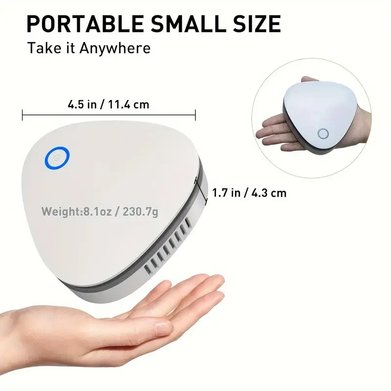 Mini purificador de aire portátil con batería recargable de 1800 mAh