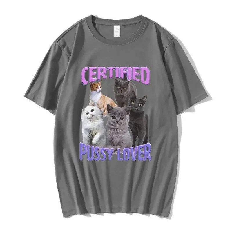 Camiseta con meme de gato "Amante de los gatitos certificado"