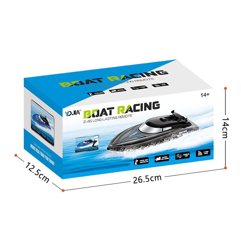 Barco RC, Barco remoto de larga duración de 2.4 GB, Recargable, Negro
