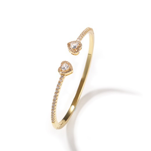Pulseras de diamantes con forma de corazón y círculos finos