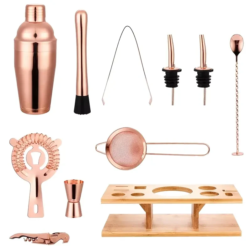 Juego de 11 cocteleras de oro rosa