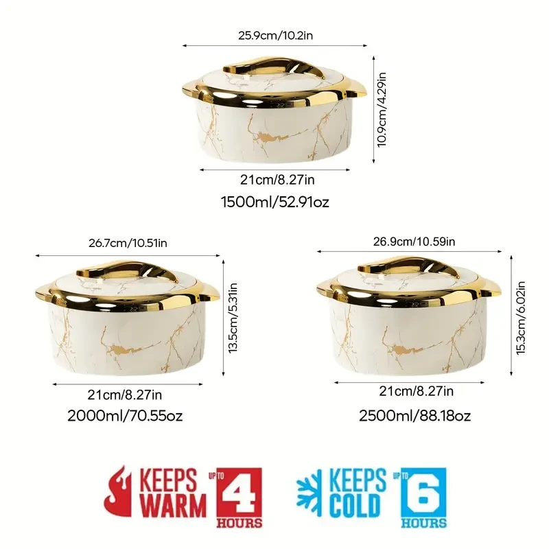 Juego de 3 calentadores de alimentos Golden Touch