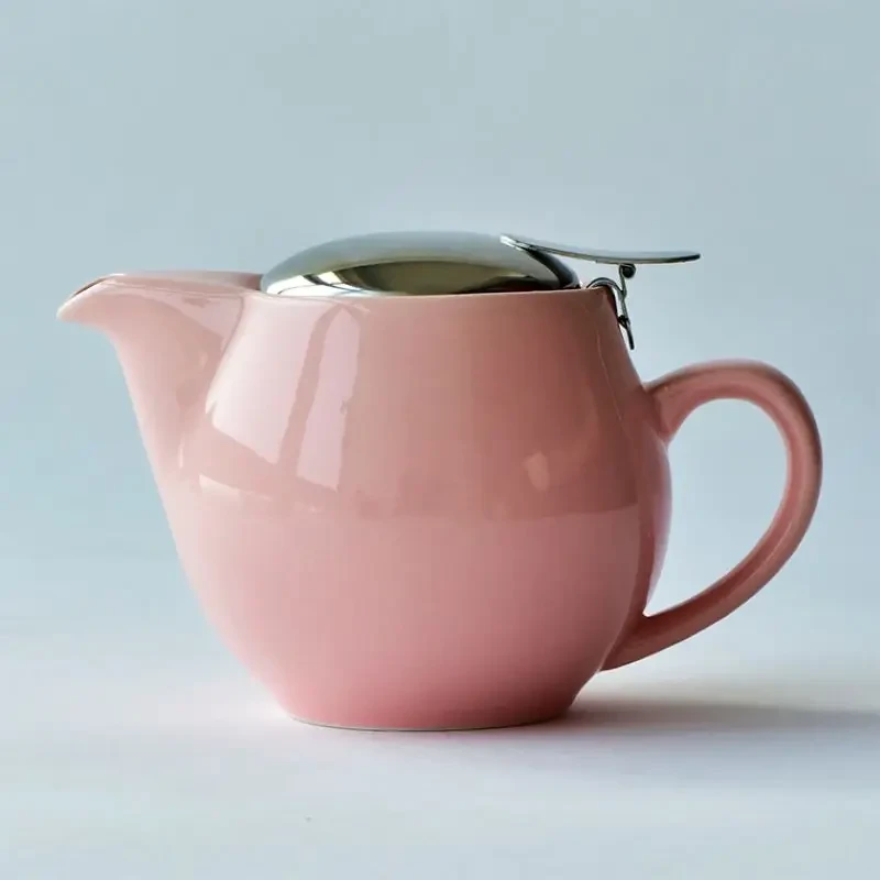 Tetera de cerámica de 350 ml con tapa de acero inoxidable y filtro extrafino (6 colores)