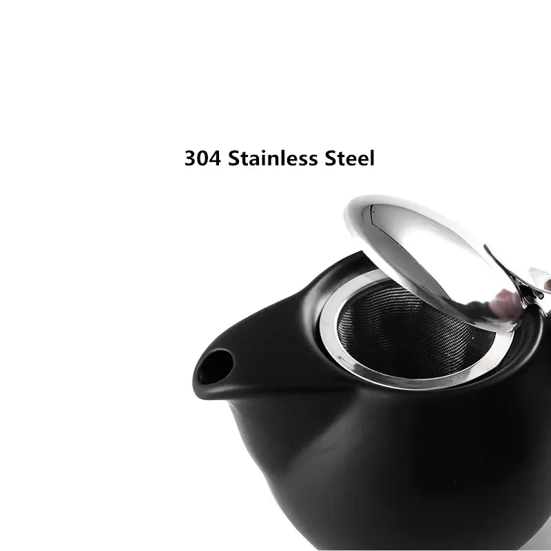 Tetera de cerámica de 350 ml con tapa de acero inoxidable y filtro extrafino (6 colores)
