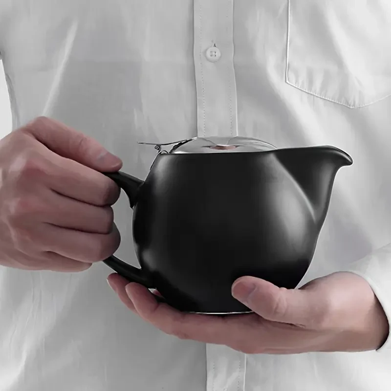 Tetera de cerámica de 350 ml con tapa de acero inoxidable y filtro extrafino (6 colores)